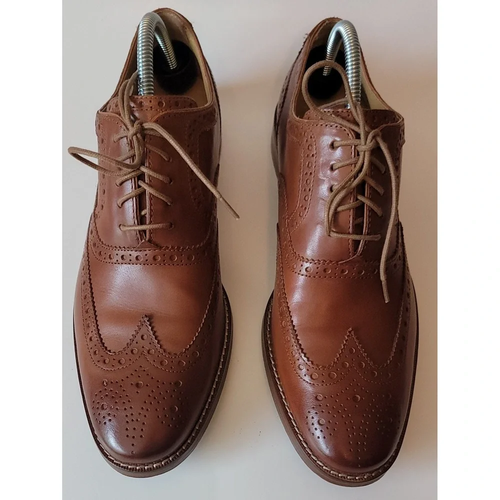 Cole‎ Haan Grand Men's British TanOxford Leather Wingtip Shoes Size 8M US